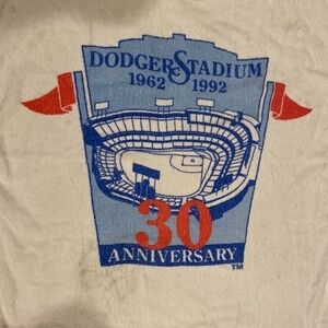 Los Angeles Dodgers 30 Year Anniv. Dodger Stadium 1962-92 Vintage Beach Towel